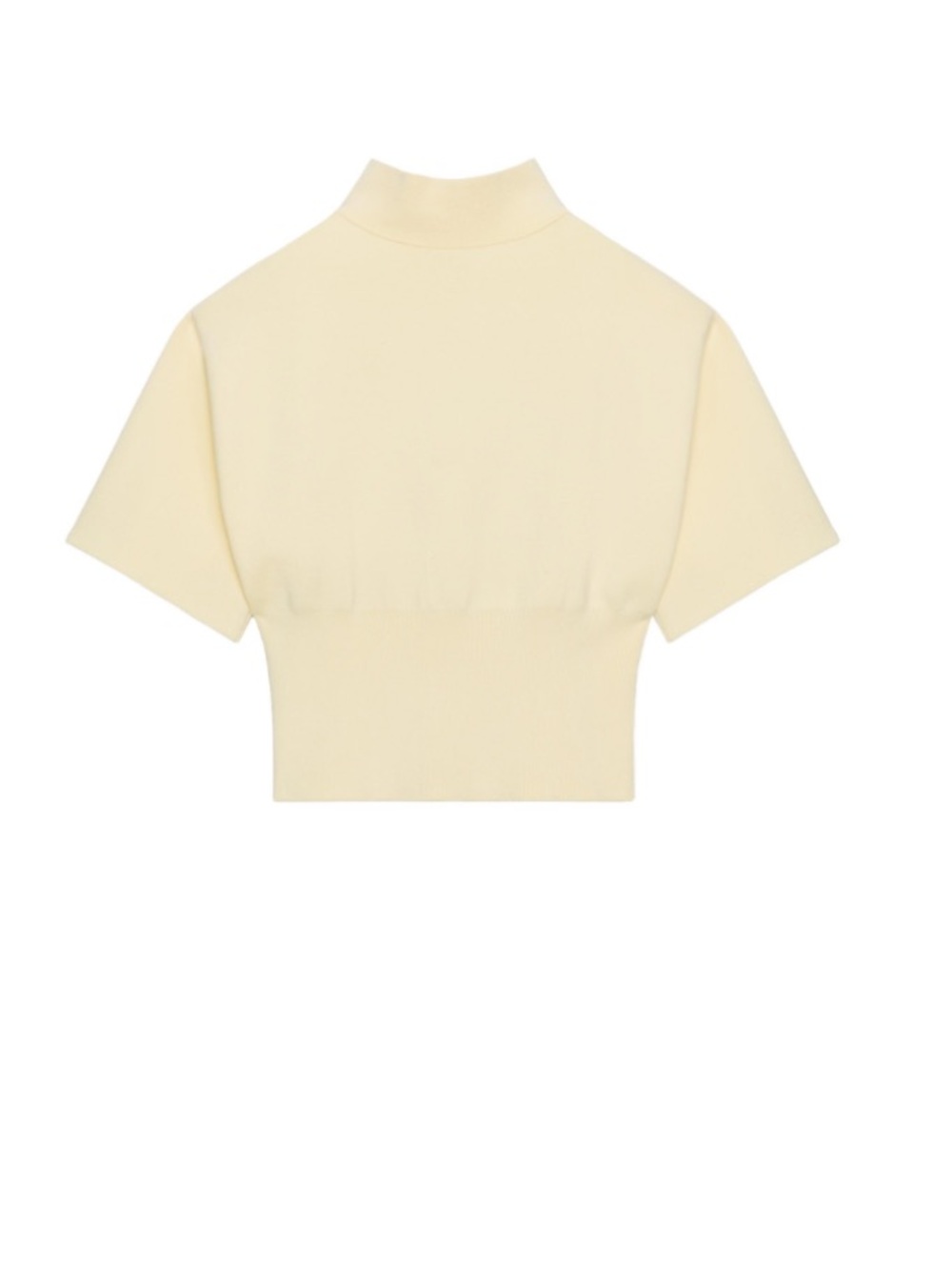 Butter yellow short sleeve knit sweater